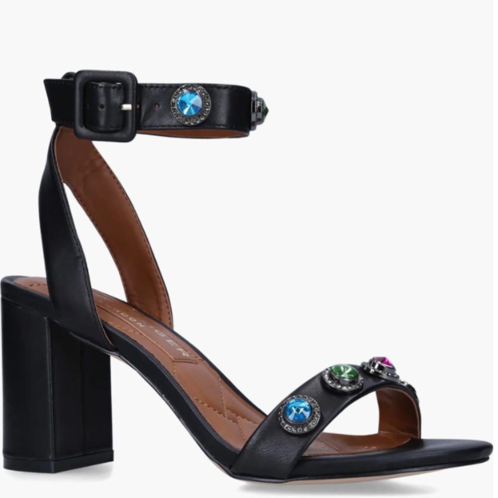 London Octavia Ankle Strap Sandal with gem stones